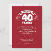 Ruby Hochzeit zum 40. Geburtstag Einladung (Vorderseite)