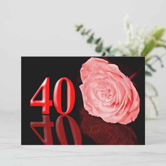 Ruby Hochzeitsfeier Einladung (Stehend Vorderseite)