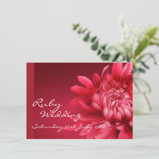 Ruby Hochzeitsfeier laden 40. Einladung (Stehend Vorderseite)