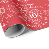 Ruby Hochzeitstag 40 Jahre Liebe rot Geschenkpapier (Rolleneckpunkt)