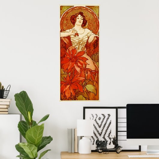 Ruby Illustration von Alphonse Mucha Poster (Heimbüro)