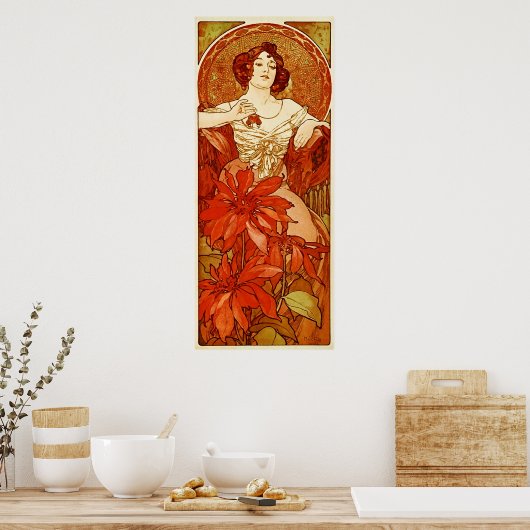 Ruby Illustration von Alphonse Mucha Poster (Küche)