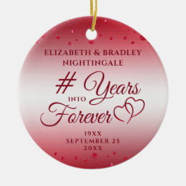 Ruby-Jahrestag Hört JAHRE ins Foto Keramik Ornament
