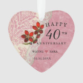 Ruby Jewel zum 40. Hochzeitstag Ornament (Vorderseite)