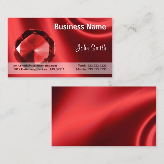 Ruby Jewelry Design Visitenkarte (Vorne/Hinten)