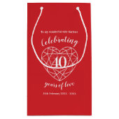 Ruby Jubiläum 40 Jahre Liebe Ehefrau Geschenktasch Kleine Geschenktüte (Rückseite)