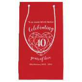 Ruby Jubiläum 40 Jahre Liebe Ehefrau Geschenktasch Kleine Geschenktüte (Vorderseite)