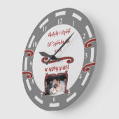 Ruby Jubiläum 40 Jahre Namen Foto grau hinzufügen Große Wanduhr (Winkel)