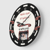 Ruby Jubiläum 40 Jahre Namen hinzufügen Foto schwa Große Wanduhr (Winkel)