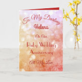 Ruby Jubiläum Ehefrau Grußkarte. Karte (Gelbe Blume)