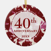 Ruby-Jubiläum-Foto Personalisiert Keramik Ornament (Vorne)