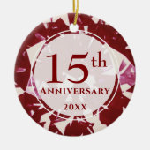 Ruby-Jubiläum-Foto Personalisiert Keramik Ornament (Vorne)