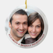 Ruby-Jubiläum-Foto Personalisiert Keramik Ornament (Hinten)
