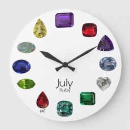 Ruby, Juli Birthstone Große Wanduhr