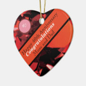 Ruby Keramik Ornament zum 40. Hochzeitstag (Links)