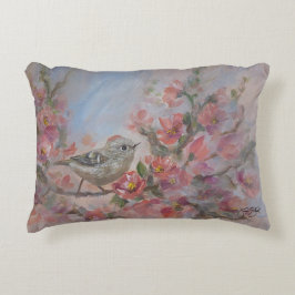 Ruby Kinglet Bird Dekokissen