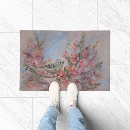 Ruby Kinglet Bird Fußmatte (Indoor)