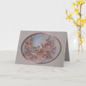 Ruby Kinglet Bird Karte (Gelbe Blume)