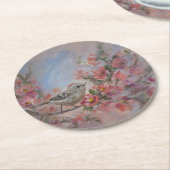 Ruby Kinglet Bird Runder Pappuntersetzer (Angewinkelt)