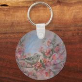 Ruby Kinglet Bird Schlüsselanhänger (Rückseite)