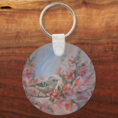 Ruby Kinglet Bird Schlüsselanhänger (Vorderseite)