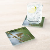 Ruby-Kinglet Glasuntersetzer (Schrägansicht)