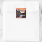 Ruby Lake Sunset - John Muir Trail - Sierra Nevada Quadratischer Aufkleber (Tasche)