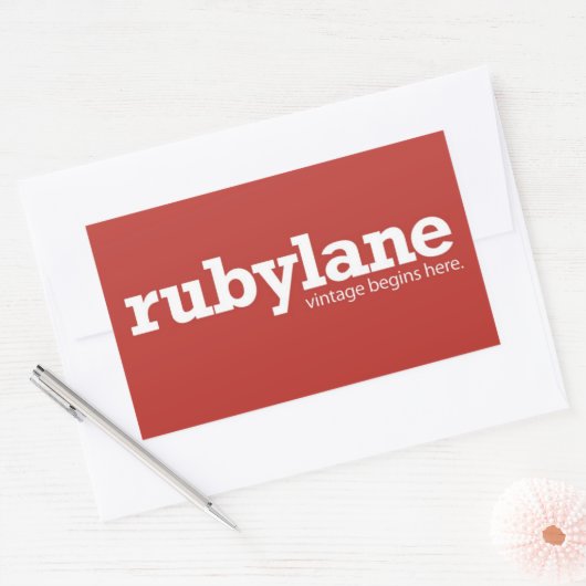 Ruby Lane Farbblockaufkleber Rechteckiger Aufkleber (Umschlag)