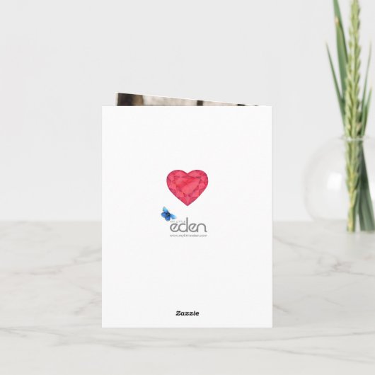 Ruby-Liebe zum 40. Hochzeitstag Karte (Rückseite)