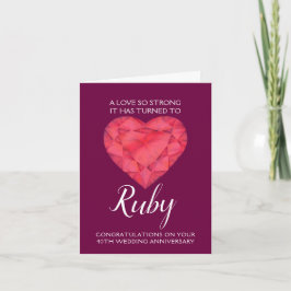 Ruby-Liebe zum 40. Hochzeitstag Karte