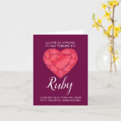 Ruby-Liebe zum 40. Hochzeitstag Karte (Gelbe Blume)