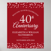 Ruby Liebe zum 40. Jubiläum Hört Begrüßungszeichen Poster (Vorne)