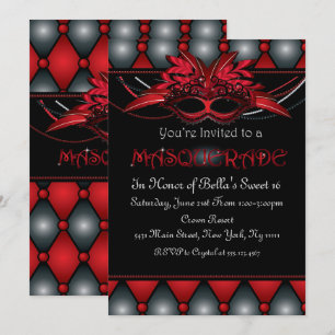 Ruby Masquerade Party Einladungen
