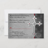 Ruby Medieval Celtic Cross RSVP Card (Vorderseite)
