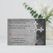 Ruby Medieval Celtic Cross RSVP Card (Stehend Vorderseite)