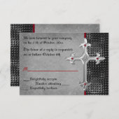 Ruby Medieval Celtic Cross RSVP Card (Vorne/Hinten)