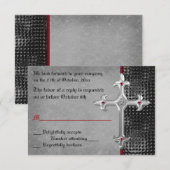 Ruby Medieval Celtic Cross RSVP Card Karte (Vorne/Hinten)