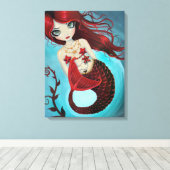 Ruby Meerjungfrau Wrapped Canvas Print Leinwanddruck (Insitu (Holzboden))