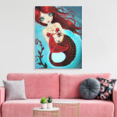 Ruby Meerjungfrau Wrapped Canvas Print Leinwanddruck (Insitu (Wohnzimmer))