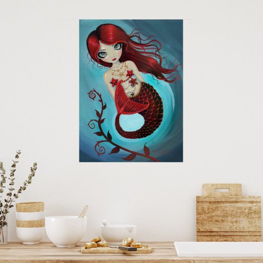 Ruby Mermaid Poster Print (Küche)