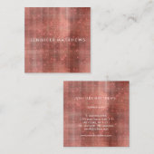 Ruby Metallic Sparkle Beauty Stylist Quadratische Visitenkarte (Vorne/Hinten)