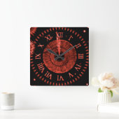 Ruby Midnight Clock Quadratische Wanduhr (Zuhause)