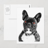 Ruby Mit Augen French Bulldog Portrait Postkarte (Vorne/Hinten)