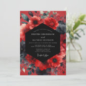 Ruby Moody Anemone Wedding Einladung (Stehend Vorderseite)