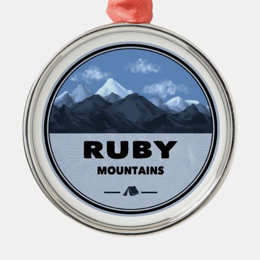 Ruby Mountains Nevada Camping Ornament Aus Metall (Vorne)