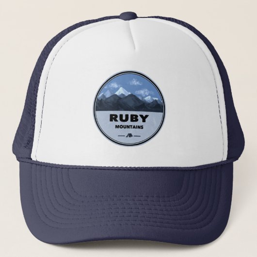 Ruby Mountains Nevada Camping Truckerkappe (Vorderseite)