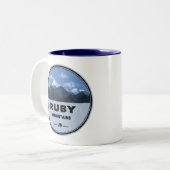 Ruby Mountains Nevada Camping Zweifarbige Tasse (Vorderseite Links)