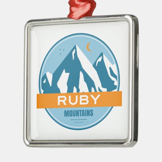 Ruby Mountains Nevada Stars Moon Ornament Aus Metall (Links)