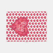 Ruby-Name bedeutet Wasserfarbenherz-Edelstein-Deck Fleecedecke (Vorderseite (Horizontal))