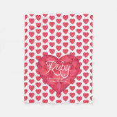 Ruby-Name bedeutet Wasserfarbenherz-Edelstein-Deck Fleecedecke (Vorderseite)